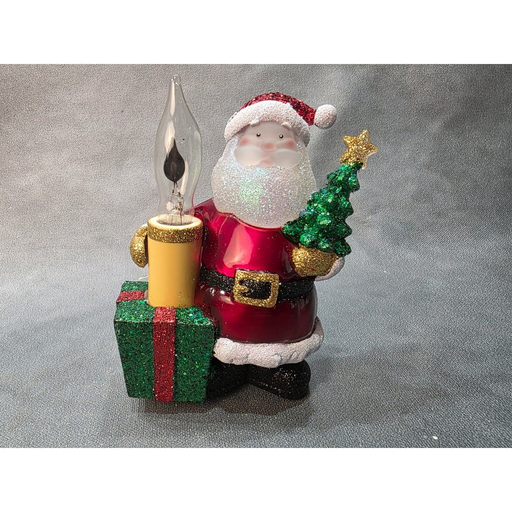 Christmas Santa Claus Flicker Flame Night Light Rotating Plug ZX2110144